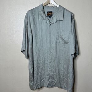 Johnny Big Shirt Men 3XL Gray Button Up Short Sleeve Casper Relaxed Fit New